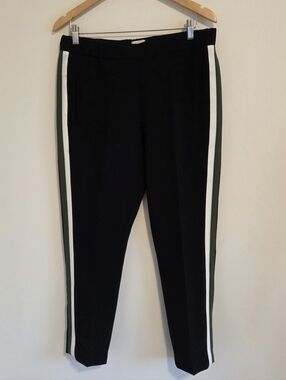 Wilfred Darontal Pull On Pants Black With Green & White Side Stripes